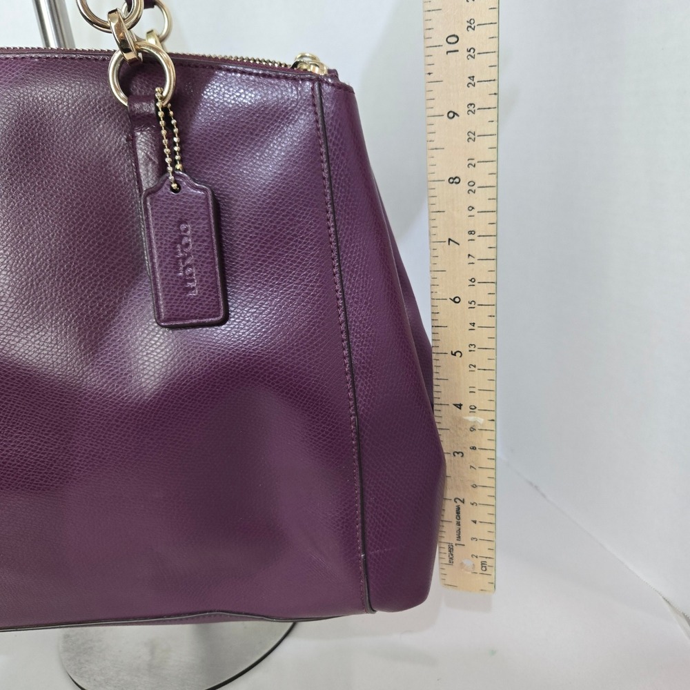 Coach Lillie Carryall Women Large Purple Leather Tote - Picture 4 of 14